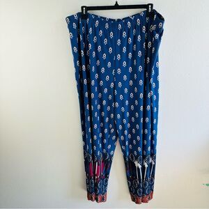 Denim 24/7 Boho Printed Wide Leg Pants Size 3X 30/32